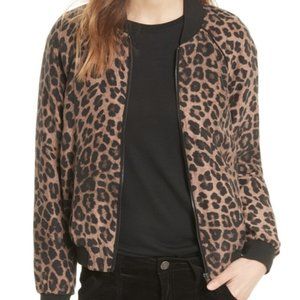 Joie 'Julita' Silk Bomber Jacket in Leopard Print; NWT